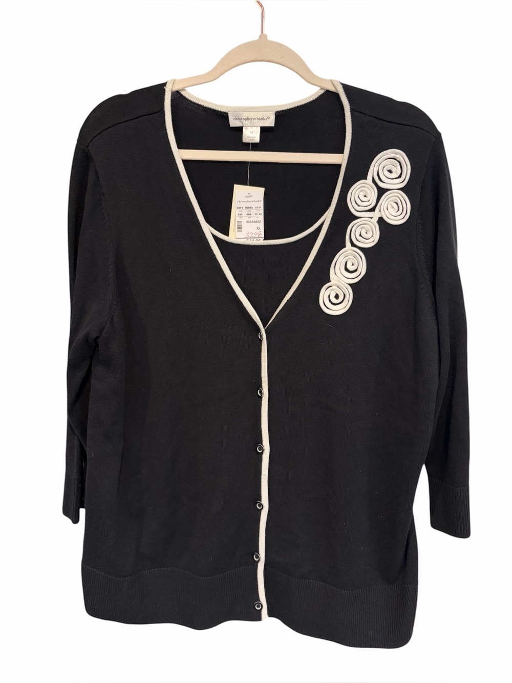 NWT Christopher & Banks Black and White Sweater